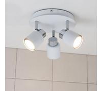 Valuelights Benton White 3 Way Round Ip44 Bathroom Ceiling Spotlight