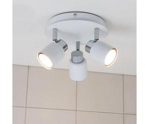 Valuelights Benton White 3 Way Round Ip44 Bathroom Ceiling Spotlight