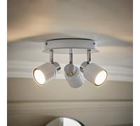 Valuelights Benton White 3 Way Round Ip44 Bathroom Ceiling Spotlight And Cool Bulbs