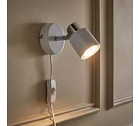 Valuelights Benton White & Chrome Plug In Wall Spotlight