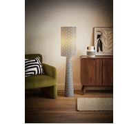 ValueLights Bertie Leopard Print Full Fabric Midi Floor Lamp & Bulb