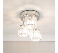 Valuelights Beth Chrome 3 Way Clear Glass Drop Ceiling Light In Silver Silver One Size