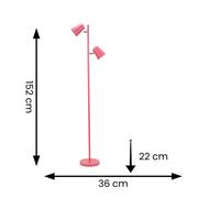 Valuelights Bibi Pink Metal 2 Way Standing Floor Lamp For Living Room Office Reading Light