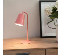 ValueLights Bibi Arched Stem Metal Classic Table Lamp in Baby Pink ValueLights Baby Pink