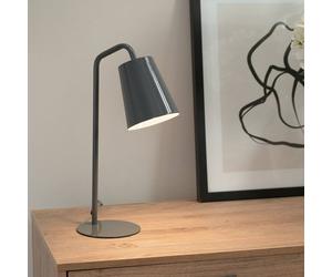 Valuelights Bibi Arched Stem Metal Classic Table Lamp In Charcoal Charcoal