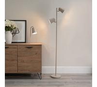 Valuelights Bibi Natural Metal 2 Way Standing Floor Lamp For Living Room Office Reading Light