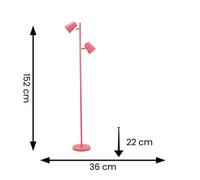 ValueLights Bibi 2 Way Adjustable Multi-Directional Metal Floor Lamp with LED Bulbs in Baby Pink ValueLights Baby Pink