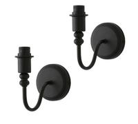 ValueLights Binky Pair of Rechargeable LED Bulb Wall Light Bases in Black ValueLights Black