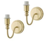 ValueLights Binky Pair of Rechargeable LED Bulb Wall Light Bases in Gold ValueLights Gold