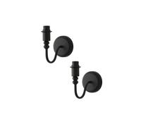 ValueLights Binky Pair of Rechargeable LED Bulb Wall Light Bases in Black ValueLights Black