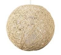Valuelights Bjorn Modern Small Cream Lattice Wicker Rattan Globe Ball Style Ceiling Light Lampshade (D)20Cm