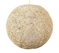 ValueLights Bjorn Small Ratten Wicker Cream Ceiling Pendant Shade ValueLights Cream