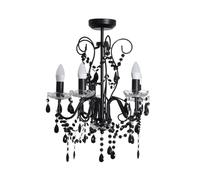 ValueLights | Black 5 Way Ceiling Light Chandelier Fitting with Clear Acrylic Jewel Droplets | Chandeliers, Home Décor & Improvement Essential