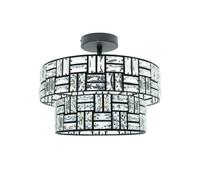 ValueLights | Black/Clear Acrylic Jewel Tiered Design Ceiling Light Fitting for Living Room Bedroom Hallway | Ceiling Lights, Home Décor Essential | Included LED Bulb | Includes Full Wired Fitting