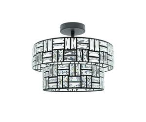 ValueLights | Black/Clear Acrylic Jewel Tiered Design Ceiling Light Fitting for Living Room Bedroom Hallway | Ceiling Lights, Home Décor & Improvement Essential