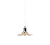 ValueLights | Black Hanging Ceiling Pendant Light Fitting with Amber Frilled Glass Lampshade | Pendant Lights, Home Décor & Improvement Essential