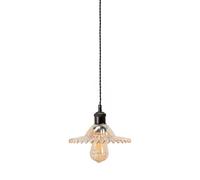Lucrezia Pendant Light with Frilled Glass Lamp Shade ValueLights Amber 9 inches