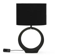ValueLights | Black Hoop Ceramic Table Lamp with a Fabric Lampshade Living Room Bedroom Bedside Light | Table Lamps, Home Décor & Improvement Essential