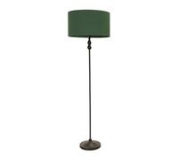 ValueLights | Black Metal Candlestick Floor Lamp with Forest Green Fabric Drum Shade Living Room Light | Floor Lamps, Home Décor & Improvement Essential
