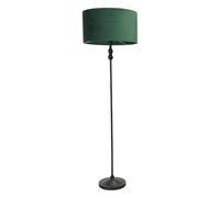ValueLights | Black Metal Candlestick Floor Lamp with Forest Green Velvet Shade Living Room Light | Floor Lamps, Home Décor & Improvement Essential
