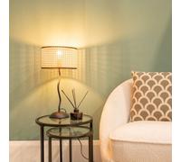 ValueLights Wiggle Black Metal Table Lamp With Natural Cane Lampshade ValueLights Black