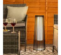 ValueLights Black Rattan Large Solar Garden Outdoor Floor Lamp ValueLights Black