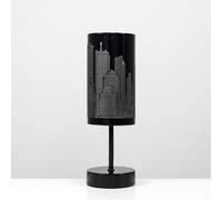 MiniSun | Modern Gloss Black Touch Table Lamp with New York Skyline Shade | Table Lamps, Home Décor & Improvement Essential