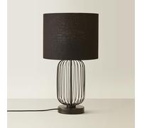 ValueLights | Black Wire Cage Dimmer Touch Table Lamps with Fabric Drum Lampshade | Table Lamps, Home Décor & Improvement Essential