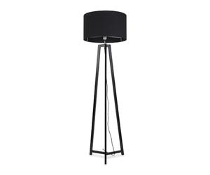 ValueLights | Black Wood Tripod Floor Lamp with Black Fabric Drum Lampshade Living Room Light | Floor Lamps, Home Décor & Improvement Essential