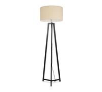 Lottie Black Wood Tripod Floor Lamp with Fabric Drum Shade and LED Bulb ValueLights Natural One Size