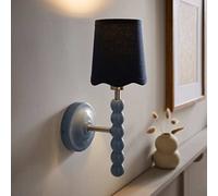 Valuelights Bobbins Pastel Bobble Wall Light And Navy Linen Lamp Shade Navy One Size