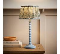 Bobbin Bobble Table Lamp with Floral Pleated Tapered Lamp Shade ValueLights Pale Blue One Size