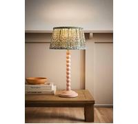Bobbin Bobble Table Lamp with Floral Pleated Tapered Lamp Shade ValueLights Pale Pink One Size