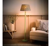 Bobbin Bobbles Floor Lamp and Floral Pleated Taper Lamp Shade and Bulb ValueLights Pale Green One Size