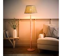 Bobbin Bobbles Floor Lamp and Floral Pleated Taper Lamp Shade and Bulb ValueLights Pale Pink One Size