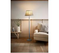 Bobbin Bobbles Floor Lamp with Floral Pleated Tapered Lamp Shade ValueLights Pale Blue One Size