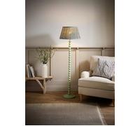 Bobbin Bobbles Floor Lamp with Floral Pleated Tapered Lamp Shade ValueLights Pale Green One Size