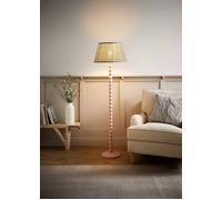 Bobbin Bobbles Floor Lamp with Floral Pleated Tapered Lamp Shade ValueLights Pale Pink One Size