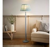 Bobbin Bobbles Floor Lamp with Leaf Pleated Tapered Lamp Shade ValueLights Pale Blue One Size