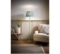 ValueLights Bobbin Bobbles Floor Lamp with Leaf Pleated Tapered Lamp Shade in Pale Green ValueLights Pale Green