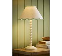 ValueLights | Bobbin Green Trim Linen Shade Cream Bobble Table Lamp | Table Lamps, Home Décor & Improvement Essential