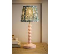 Valuelights Bobbin Green Pleat Shade Bobble Rechargeable Portable Table Lamp In Baby Pink Baby Pink