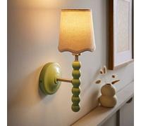 Valuelights Bobbin Green Wall Light With Scallop Shade