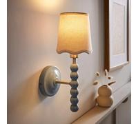ValueLights | Bobbin Pair of Powder Blue Wall Lights with Scallop Shade | Wall Lights, Home Décor & Improvement Essential | Mains Wired
