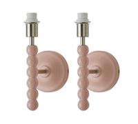 ValueLights Bobbins Pair of Pastel Bobble Style Wall Light Bases in Pale Pink ValueLights Pale Pink