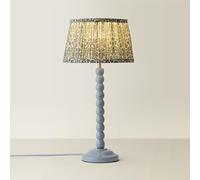 Bobbin Bobble Table Lamp with Floral Pleated Tapered Lamp Shade ValueLights Pale Blue One Size