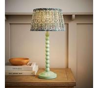 Bobbin Bobble Table Lamp with Floral Pleated Taper Lamp Shade and Bulb ValueLights Pale Green One Size