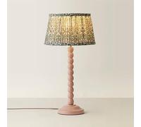 Bobbin Bobble Table Lamp with Floral Pleated Tapered Lamp Shade ValueLights Pale Pink One Size