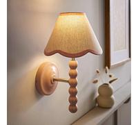 ValueLights | Bobbin Pink Wall Light with Trim Scallop Shade and Bulb | Wall Lights, Home Décor & Improvement Essential | Mains Wired