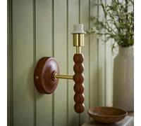 ValueLights Bobbins Wooden Bobble Wall Light Lamp Base in Walnut ValueLights Walnut